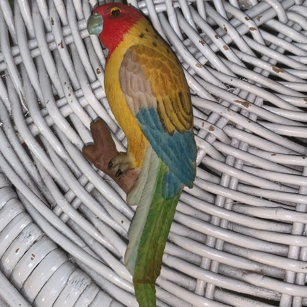 Set of 2 Vintage Parrot Refrigerator Magnets From Costa Rica Handpainted Wood - Picture 5 of 10